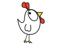 卡通大公雞簡筆畫圖片